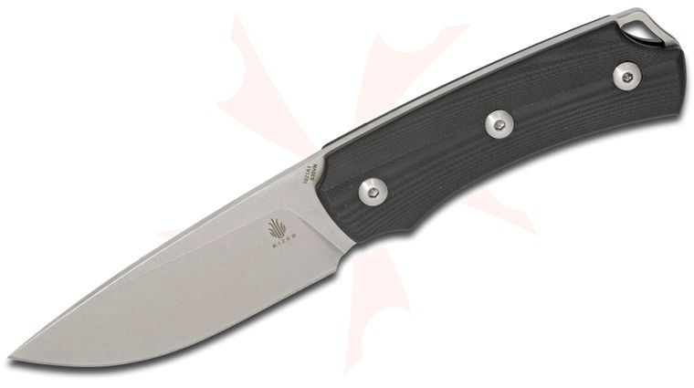 Kizer Cutlery Ki1021A1 Ulrich Hennicke Task II Fixed 3.74 inch S35VN Drop Point Blade, Black G10 Handles