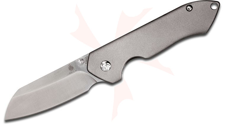 Kizer Cutlery Ki3504 Matt Degnan Guru Folding Knife 3 inch S35VN Sheepsfoot Blade, Contoured Titanium Handles
