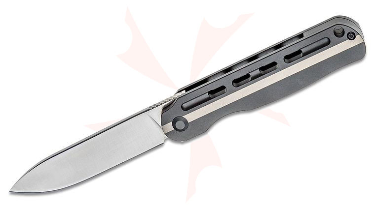 Kizer Cutlery Ki4567A1 Gage Latt Vind Front Flipper Knife 3.5 inch S35VN Satin Spear Point Blade, Black Milled Titanium Handles