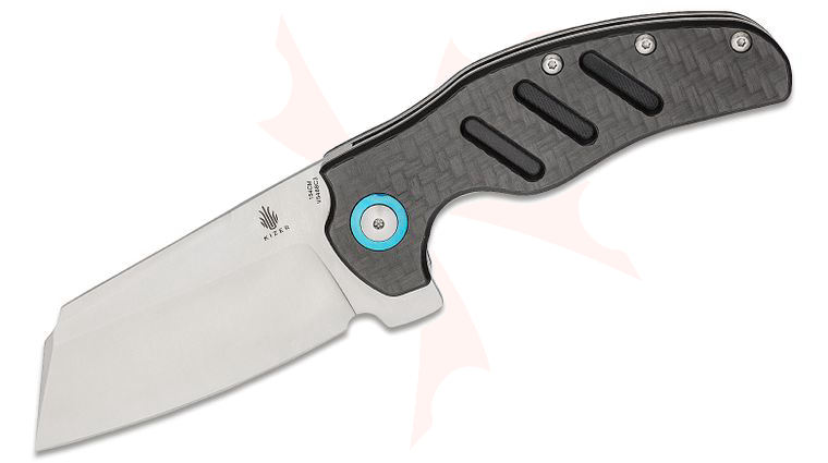 Kizer Cutlery Vanguard Sheepdog XL C01C Flipper Knife 3.9 inch 154CM Satin Blade, Carbon Fiber Handles
