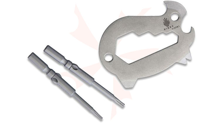 Kizer Cutlery T107A1 Azo Metric Peccary Stainless Steel Keychain Mini Multi-Tool