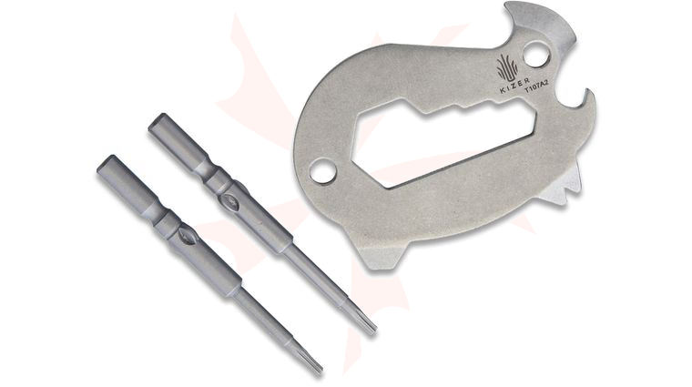 Kizer Cutlery T107A2 Azo Standard Peccary Stainless Steel Keychain Mini Multi-Tool