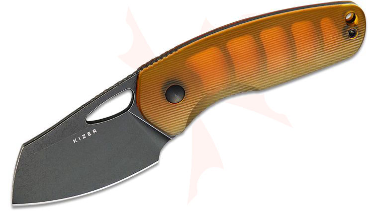 Kizer Cutlery Evgeniy Bulychev Hornet Fixed Blade Knife 2.52 inch 14C28N Black PVD Stonewashed Sheepsfoot Blade, Ultem (PEI) Handles, Kydex Sheath