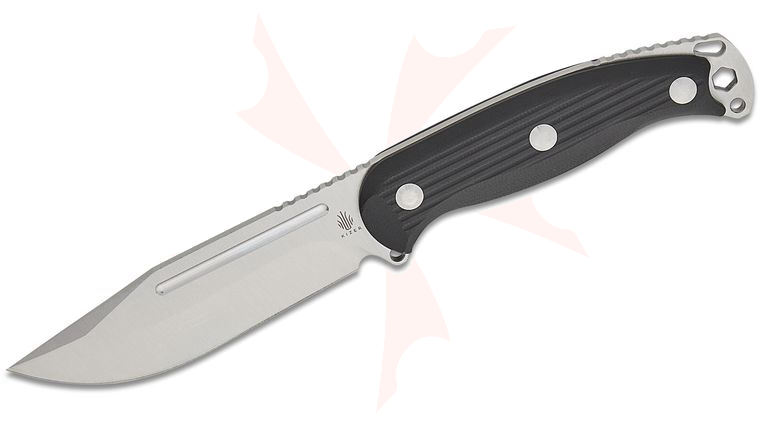 Kizer Cutlery Maksim Epifantsev Ursa Major Fixed Blade Knife 4.45 inch AEB-L Satin Clip Point Blade, Black G10 Handles, Kydex Sheath
