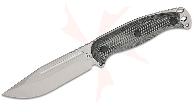 Kizer Cutlery Maksim Epifantsev Ursa Major Fixed Blade Knife 4.45 inch Nitro-V Satin Clip Point Blade, Black Micarta Handles, Kydex Sheath
