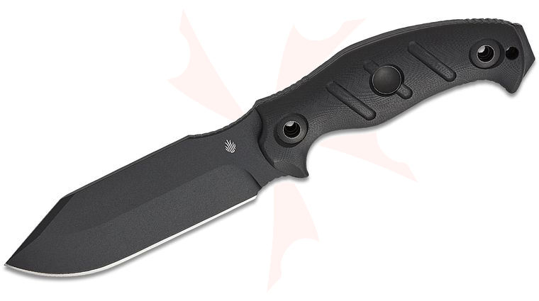 Kizer Cutlery Chris Conaway Sheepdog Survival Fixed Blade Knife 5.28 inch 1095 Black Clip Point Blade, Black G10 Handles, Kydex Sheath