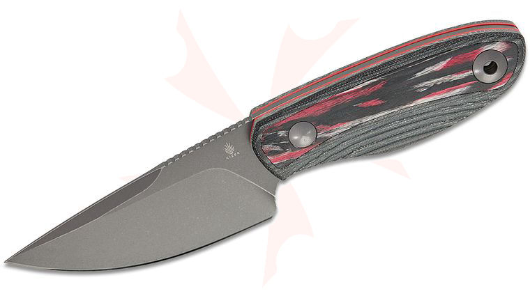 Kizer Cutlery Vincent Rizzo Finch Fixed Blade Knife 3.09 inch AEB-L Gray PVD Stonewashed Drop Point Blade, Black Micarta Handles with Reconstituted Wood Inlays, Kydex Sheath