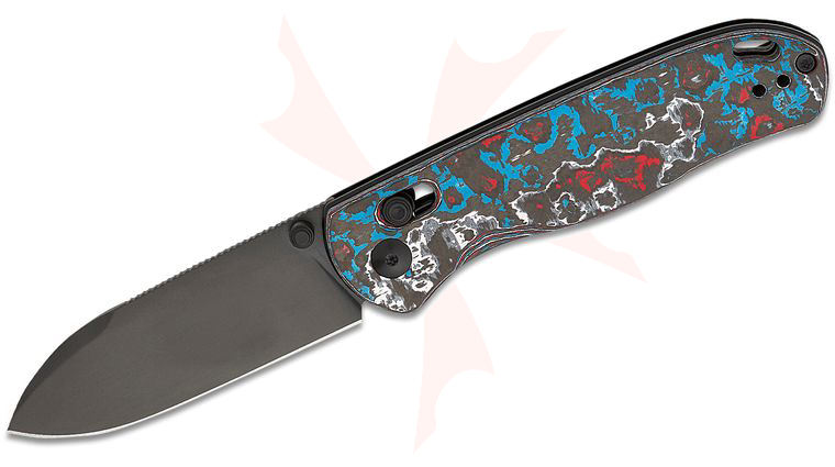 Kizer Cutlery Azo Drop Bear Clutch Lock Folding Knife 2.99 inch CPM-S45VN Black DLC Drop Point Blade, Nebula FatCarbon Handles