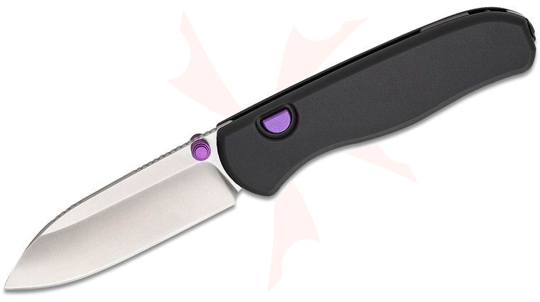 Kizer Cutlery Azo Drop Bear Zero Button Liner Lock Folding Knife 3.1 inch Elmax Satin Ultra Drop Point Blade, Black Aluminum Handles, Reversible Bayonet Clip