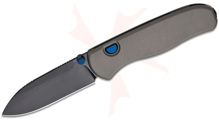 Kizer Cutlery Azo Drop Bear Zero Button Liner Lock Folding Knife 3.1 inch Elmax Matte Black DLC Ultra Drop Point Blade, Dark Gray Aluminum Handles, Reversible Bayonet Clip
