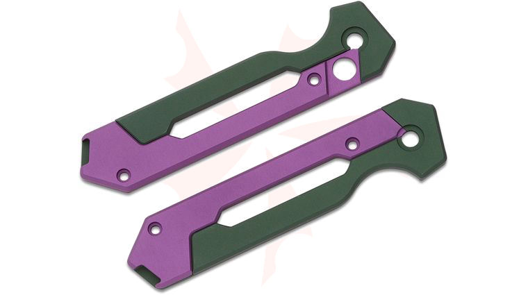 Kizer Cutlery Hyper Purple/Green Aluminum Replacement Handle Scales