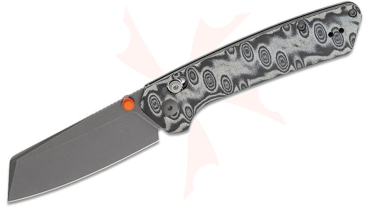 Kizer Cutlery Matteo Pignatelli Madrac CL AirTi Clutch Lock Folding Knife 3.06 inch M390 Gray PVD Stonewashed Reverse Tanto Blade, Gray Vortex Pattern Micarta Handles, Reversible Clip