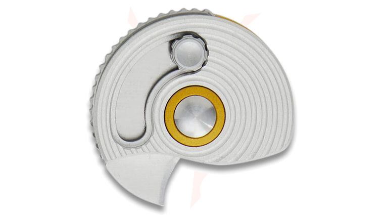Kizer Cutlery Vanguard Caleb Waldman Snail-trail Detent Slipjoint Folding Knife 0.42 inch AEB-L Satin Hawkbill Blade, Silver Machined Aluminum Handles