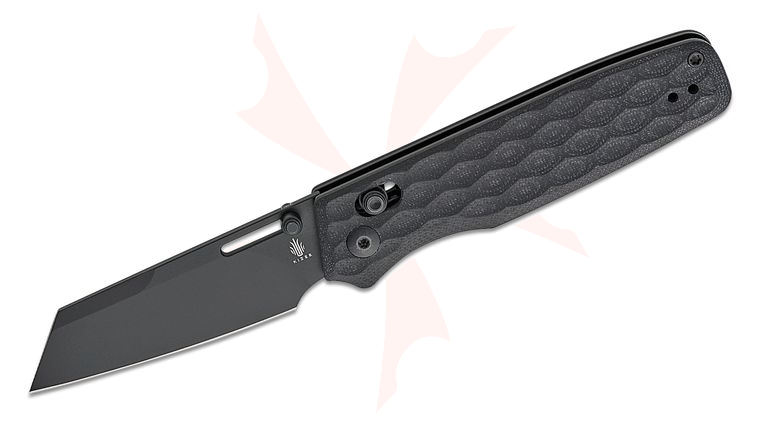 Kizer Cutlery Vanguard Nick Consoli Task Clutch Lock Folding Knife 3.04 inch 154CM Black Reverse Tanto Blade, Milled Black G10 Handles, Reversible Clip