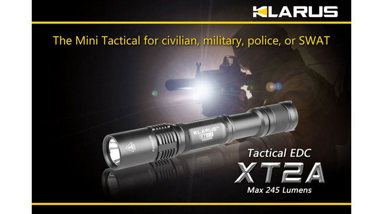 Klarus XT2A Tactical EDC LED 2xAA Flashlight, Military Gray Body