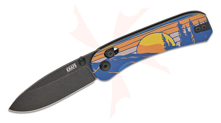 Knafs Co. Lander 3 Clutch Lock Folding Knife 2.75 inch S35VN Black Stonewashed Drop Point Blade,  inchTimberline inch G10 Handles