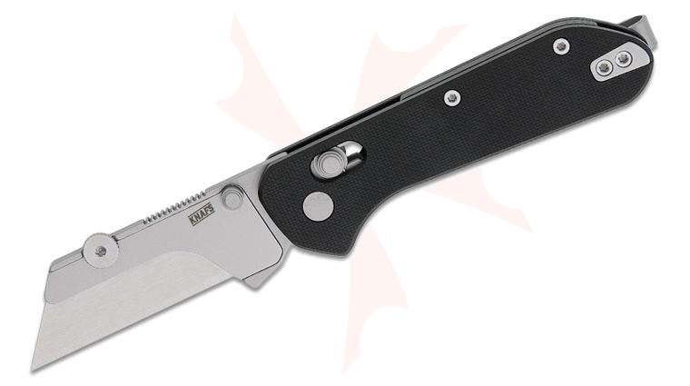 Knafs Co. Yuti Clutch Lock Folding Utility Knife 2.03 inch Replaceable Utility Blade, Black G10 Handles