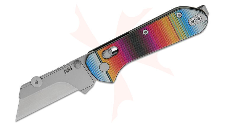Knafs Co. Yuti Clutch Lock Folding Utility Knife 2.03 inch Replaceable Utility Blade, UV Printed Mexican Blanket G10 Handles