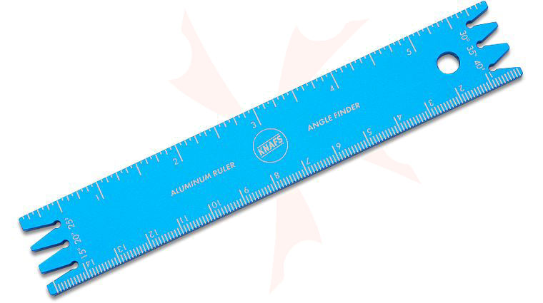 Knafs Co. Aluminum Ruler and Knife Angle Finder, Blue Anodized Finish ...
