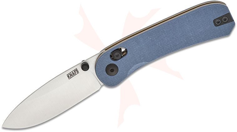 Knafs Co. Lander 3 Clutch Lock Folding Knife 2.75 inch S35VN Satin Drop Point Blade, Horizon Blue G10 Handles