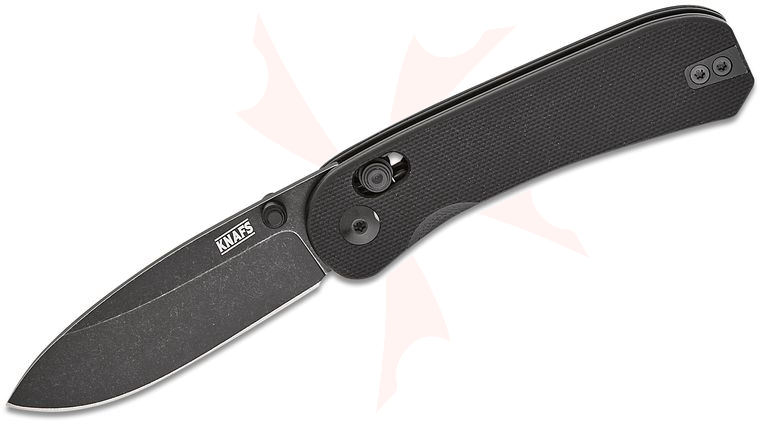 Knafs Co. Lander 3 Clutch Lock Folding Knife 2.75 inch S35VN Black Drop Point Blade, Black G10 Handles