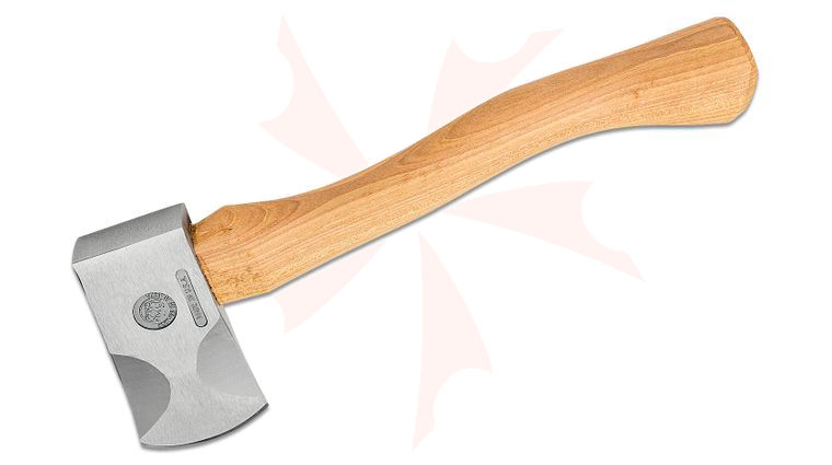 Knives of Alaska Hunter's Hatchet, American Red Hickory Handle, Brown Leather Sheath