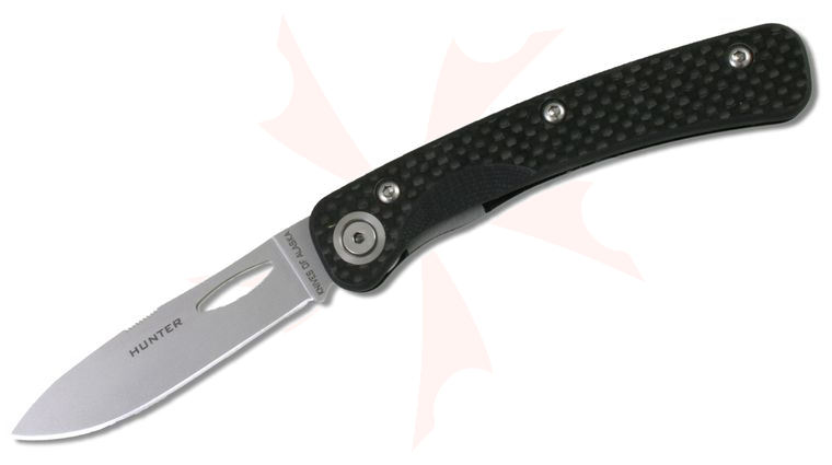 Knives of Alaska Featherlight Hunter Folding Knife 3 inch D2 Bead Blast Blade, Carbon Fiber Handles