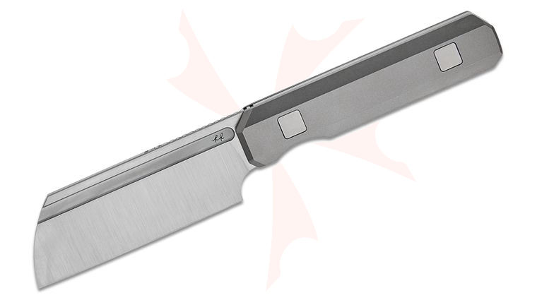 Knife Standards RRSF-001 RR Station Fixed Blade Knife 3.3 inch Vanax Belt Satin Sheepsfoot Blade, Belt Satin Titanium Handles, Carbon Fiber Kydex Sheath