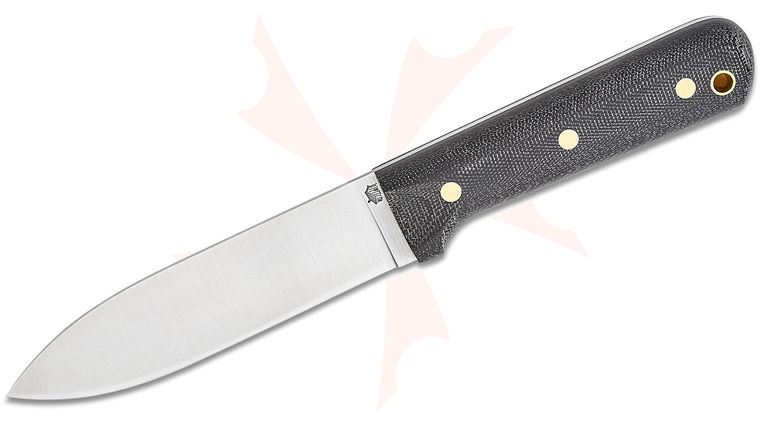 L.T. Wright Gen 5 Fixed Blade Knife 5.1 inch A2 Flat Grind Kephart Blade, Black Canvas Micarta, Leather Sheath