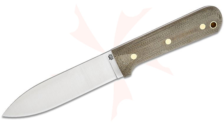 L.T. Wright Gen 5 Fixed Blade Knife 5.1 inch A2 Flat Grind Kephart Blade, Green Canvas Micarta, Leather Sheath