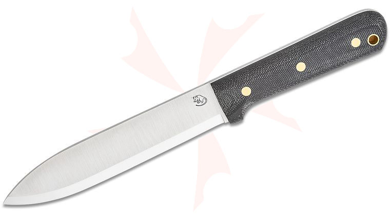 L.T. Wright Gen 6 Larry Roberts Signature Edition Fixed Blade Knife 6.25 inch A2 Scandi Grind Kephart Blade, Black Canvas Micarta Handles with White Liners, Leather Sheath with Dangler