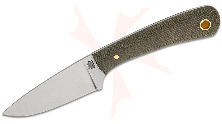 L.T. Wright Frontier Valley Fixed Blade Knife 3 inch A2 Flat Grind Drop Point Blade, Green Canvas Micarta Handles, Leather Sheath