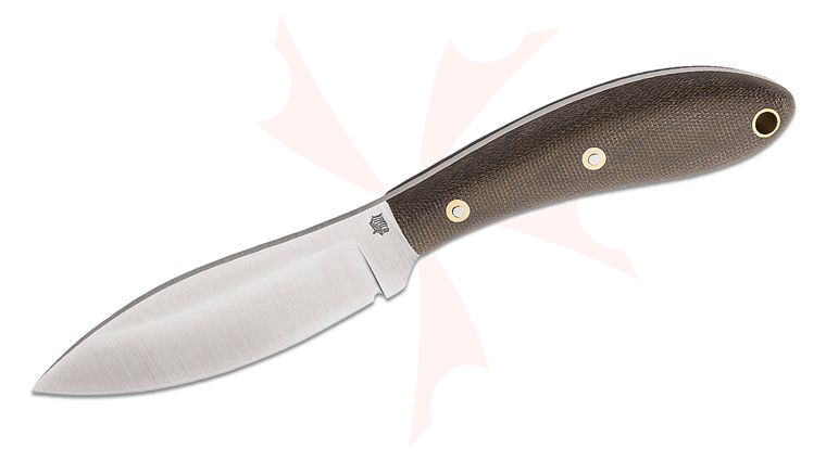 L.T. Wright Large Northern Hunter 4.375 inch AEB-L Saber Grind Fixed Blade Knife, Matte Green Canvas Micarta, Leather Sheath