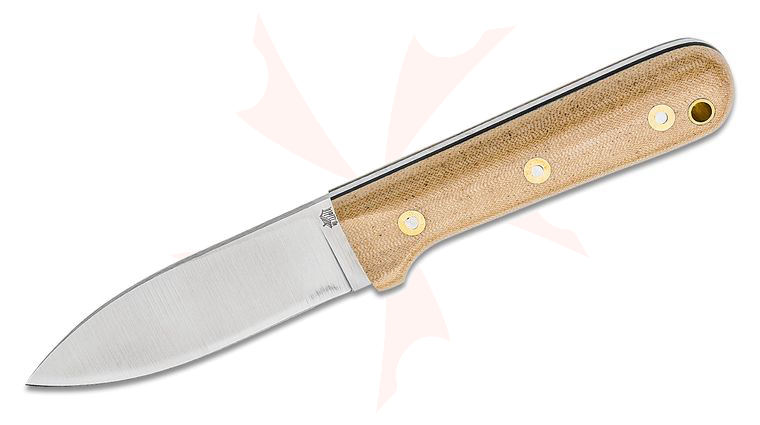 L.T. Wright Genesis Kephart Style 4.25 inch A2 Flat Grind Fixed Blade Knife, Snakeskin Micarta, Black Liners, Leather Sheath