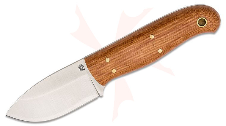 L.T. Wright GP Medium 3.12 inch AEB-L Saber Grind Fixed Blade Knife, Natural Micarta, Leather Sheath
