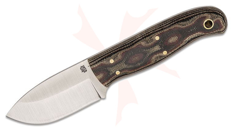 L.T. Wright GP Medium 3.12 inch AEB-L Saber Grind Fixed Blade Knife, Python Micarta, Leather Sheath