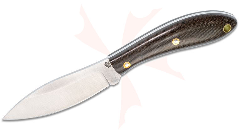 L.T. Wright Large Northern Hunter 4.375 inch AEB-L Saber Grind Fixed Blade Knife, Polished Green Canvas Micarta, Leather Sheath