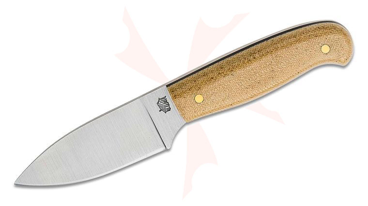 L.T. Wright Patriot 2.625 inch A2 Flat Grind Fixed Blade Knife, Snakeskin Micarta, Black Liners, Leather Sheath