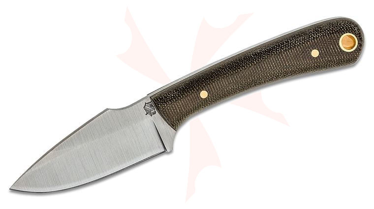 L.T. Wright Great Plainsman 2.95 inch D2 Saber Grind Fixed Blade Knife, Green Micarta, Leather Sheath