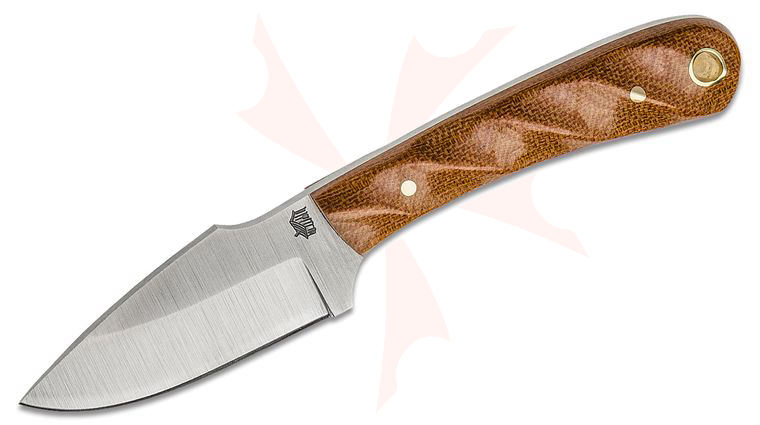L.T. Wright Great Plainsman Twist 2.95 inch D2 Saber Grind Fixed Blade Knife, Natural Micarta, Leather Sheath