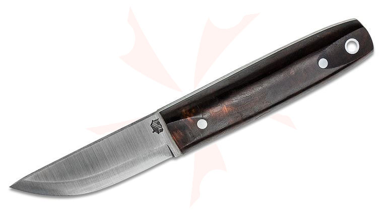 L.T. Wright Pronghorn 2.87 inch O1 Scandi Grind Fixed Blade Knife, Desert Ironwood, Black Liners, Leather Sheath