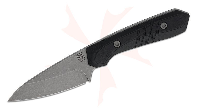 LynchNW Lynch Northwest Sparrow Seven Pocket Fixed Blade Knife 3.31 inch CTS-XHP Service Finish Drop Point Blade, X Milled Double Black Micarta Handles, Black Boltaron Sheath