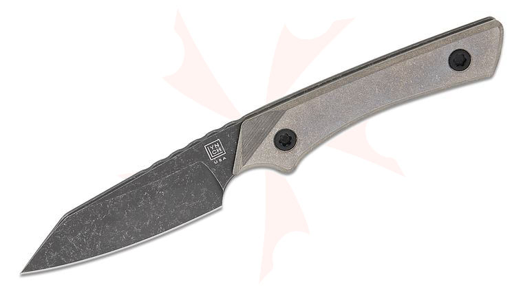 LynchNW Lynch Northwest Swift Six Pocket Fixed Blade Knife 2.5 inch CTS-XHP Acidwashed Reverse Tanto Blade, Metal Flake Titanium Handles, Black Redeemed Creations Leather Pocket Sheath