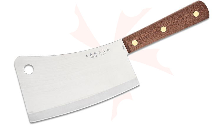 Lamson USA Walnut 7.25 inch Meat Cleaver, Walnut Handles