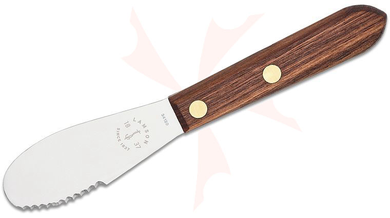 Lamson USA ProStamped Granny Tools Walnut Sandwich Spreader - Wave Edge