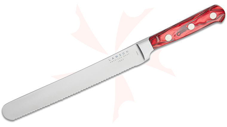Lamson USA 8 inch Fire Forged Serrated Bread Knife, Kirinite Handle