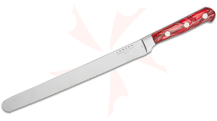 Lamson USA 10 inch Fire Forged Serrated Bread Knife, Kirinite Handle