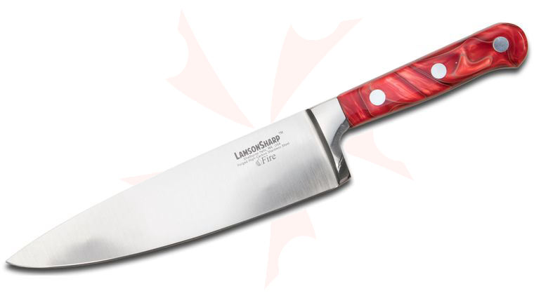 Lamson USA 8 inch Fire Forged Wide Chef's Knife, Kirinite Handle