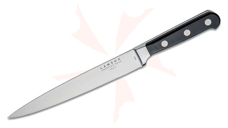 Lamson USA 8 inch Midnight Forged Carving Knife, Black G10 Handle