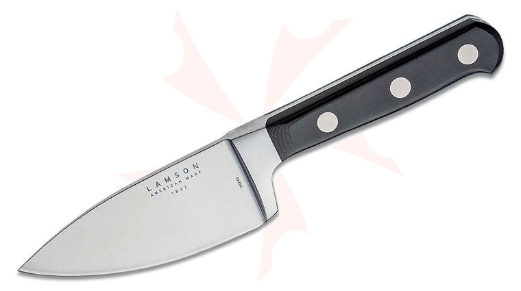 Lamson USA 4 inch Midnight Forged Chef's Knife, Black G10 Handle